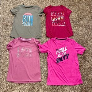 EUC-Girls lot of 4 activewear shirts Large